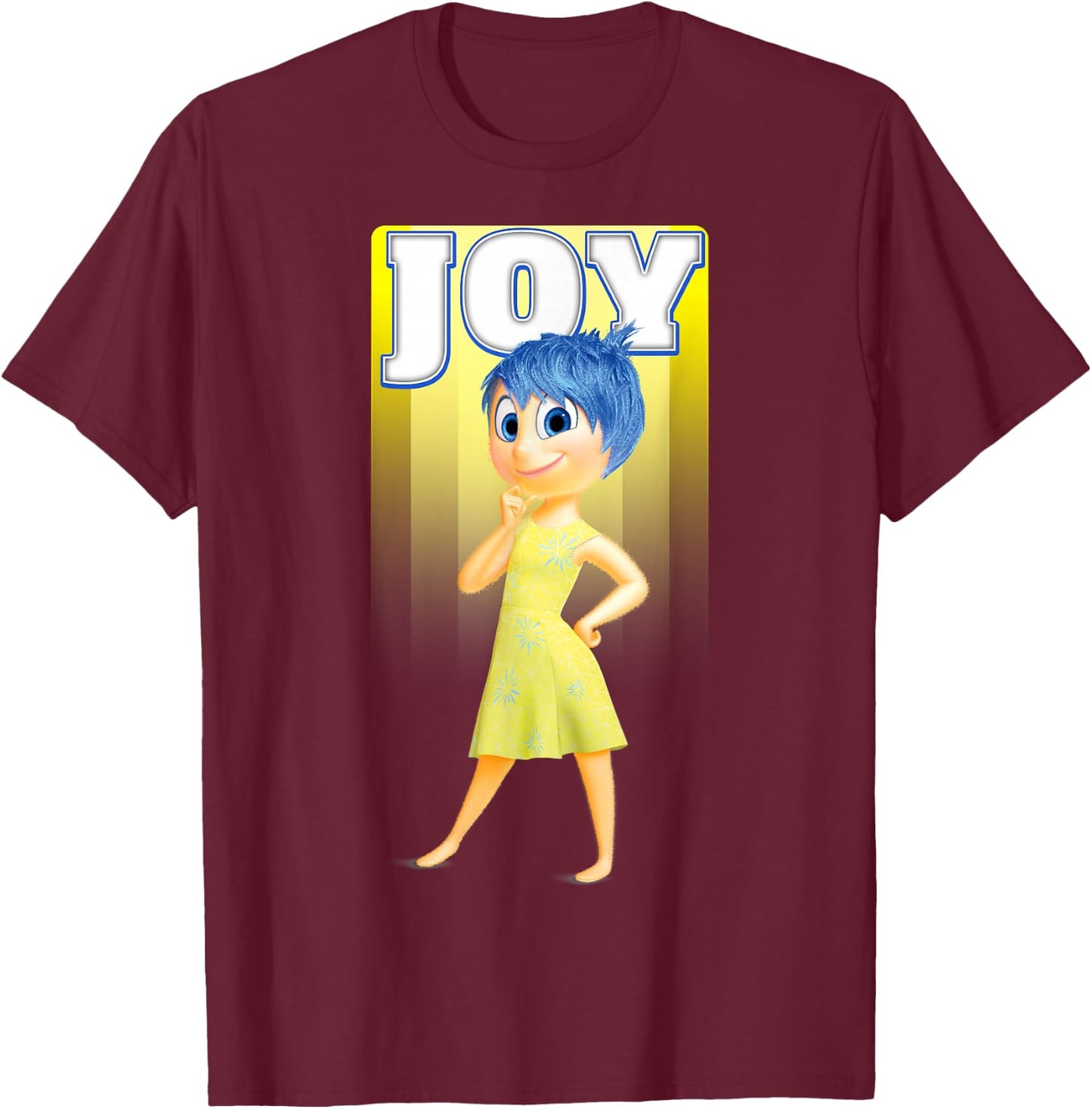 Disney Pixar Inside Out Joy Sunny Retro Portrait Logo T-Shirt - T-Shirt | Maroon