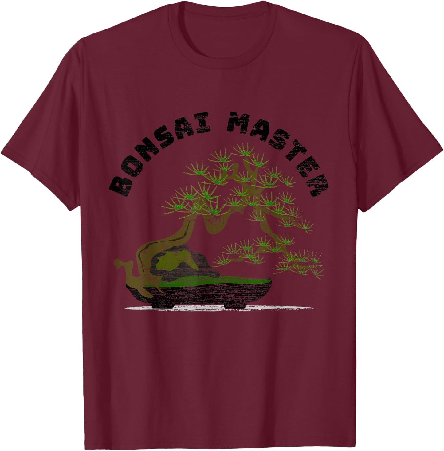 Vintage Bonsai Master - Bonsai Tree Gift T-Shirt - T-Shirt | Maroon