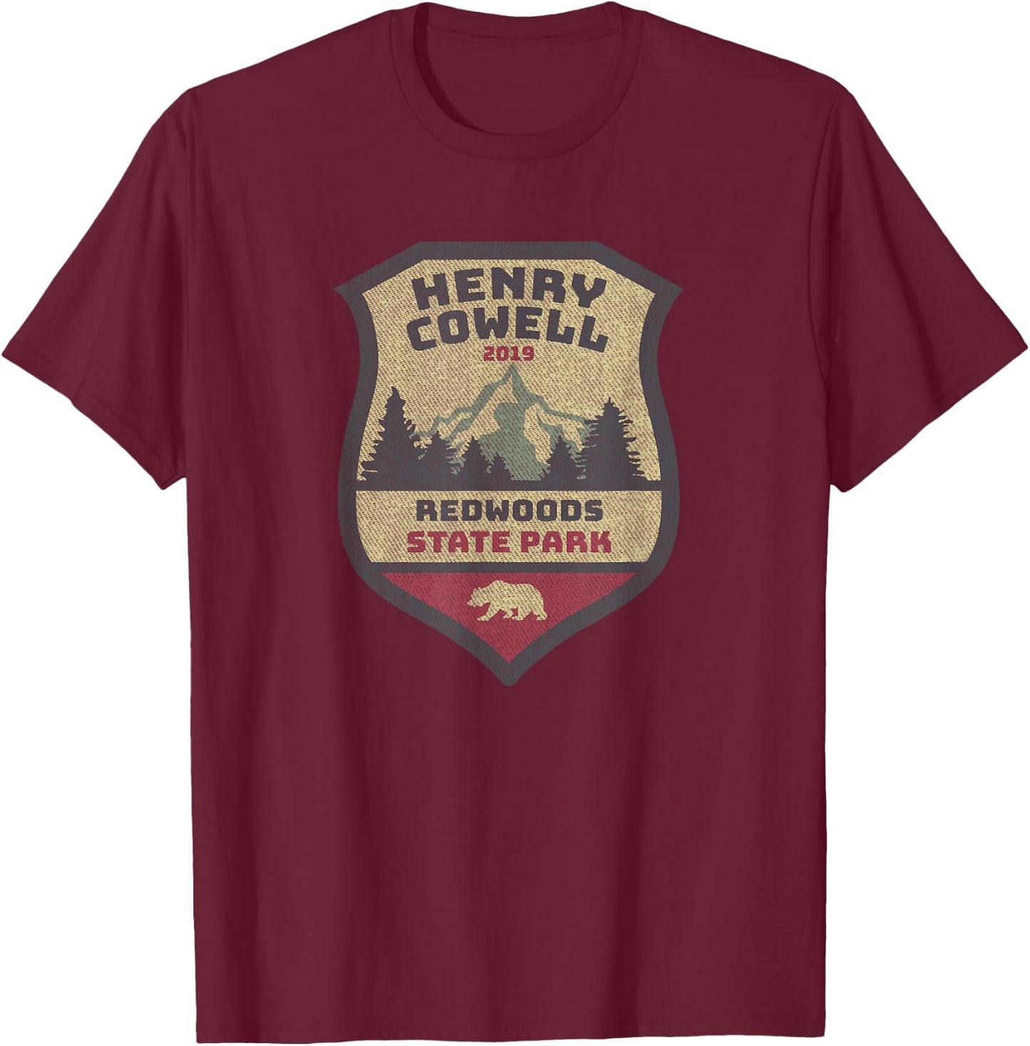 Henry Cowell Redwoods Campground Souvenir Camping Santa Cruz T-Shirt - T-Shirt | Maroon