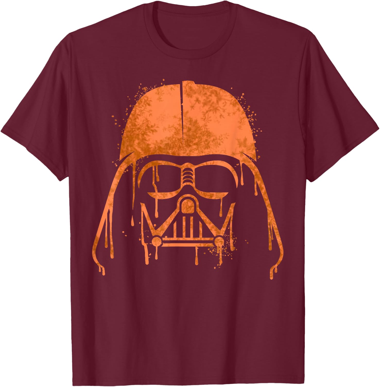 Star Wars Darth Vader Orange Helmet Drip Halloween T-Shirt - T-Shirt | Maroon