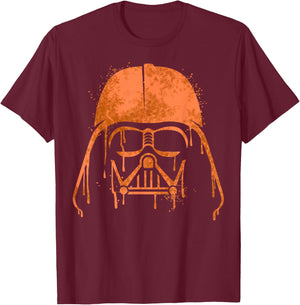 Star Wars Darth Vader Orange Helmet Drip Halloween T-Shirt - T-Shirt | Maroon