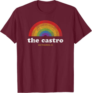 Gay Pride Shirt Castro San Francisco California Retro T-Shirt - T-Shirt | Maroon