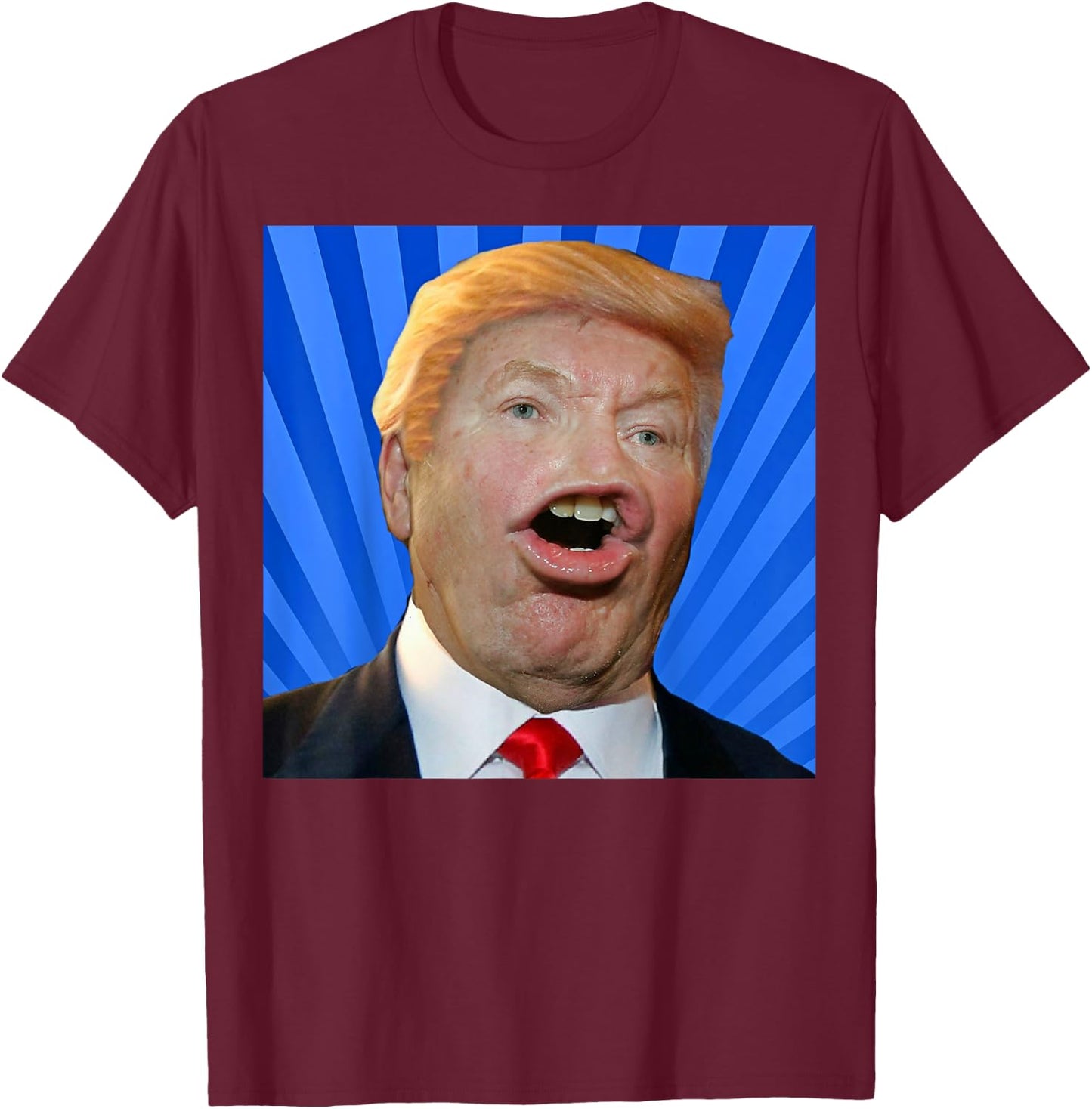 Donald Trump Ugly Face Meme T-Shirt - T-Shirt | Maroon