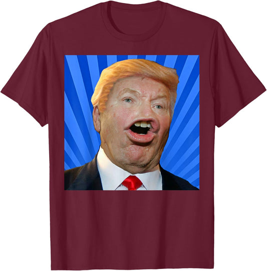 Donald Trump Ugly Face Meme T-Shirt - T-Shirt | Maroon