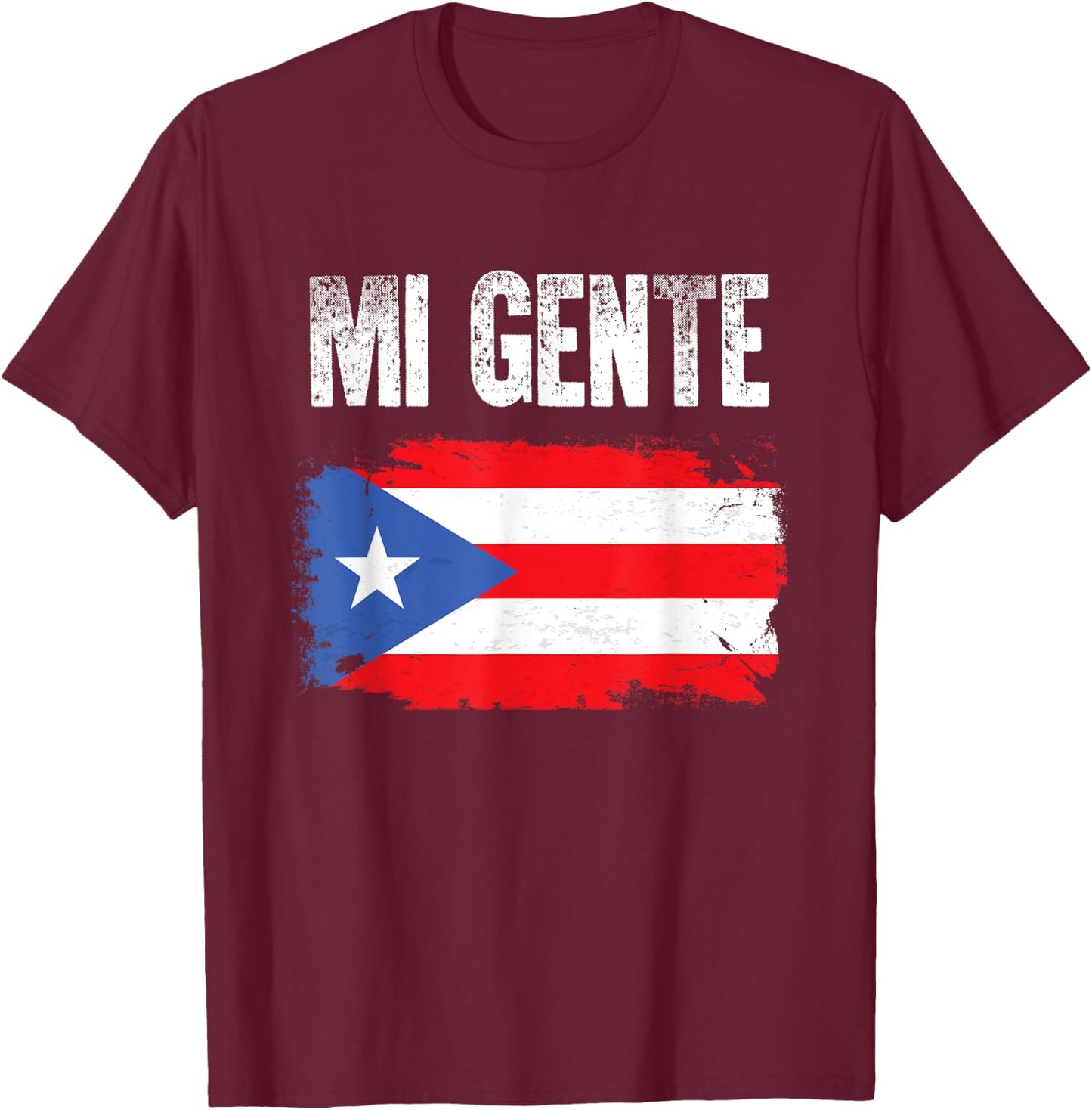 Mi Gente! (My People) Puerto Rican Pride T-Shirt - T-Shirt | Maroon