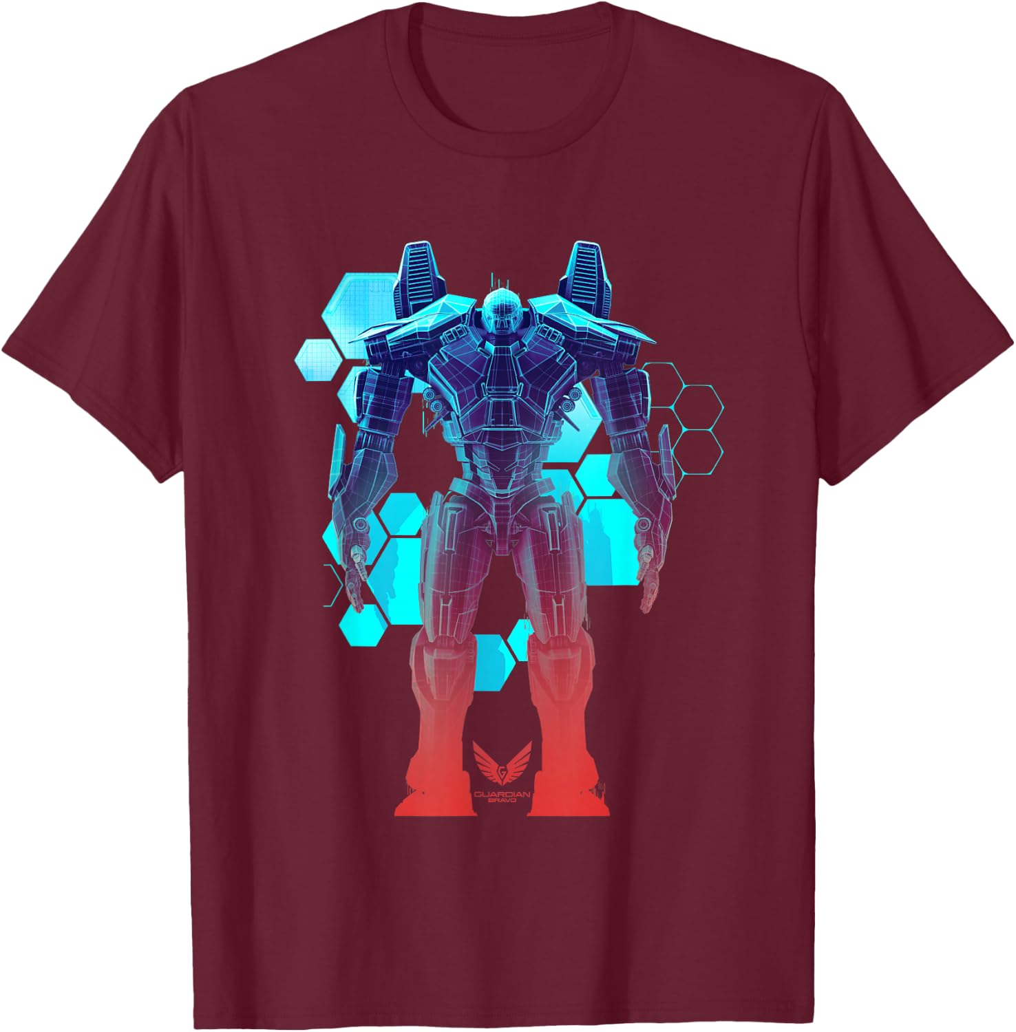Titan Redeemer Blueprint T-Shirt - T-Shirt | Maroon