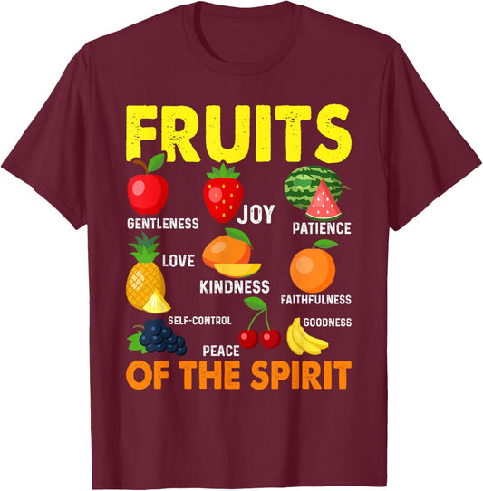 Fruit Of The Spirit Fruit Colorful Summer Vacation T-Shirt - T-Shirt | Maroon