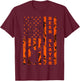 Hunter Orange Camo American Flag Deer Slayer Hunting Lover T-Shirt - T-Shirt | Maroon