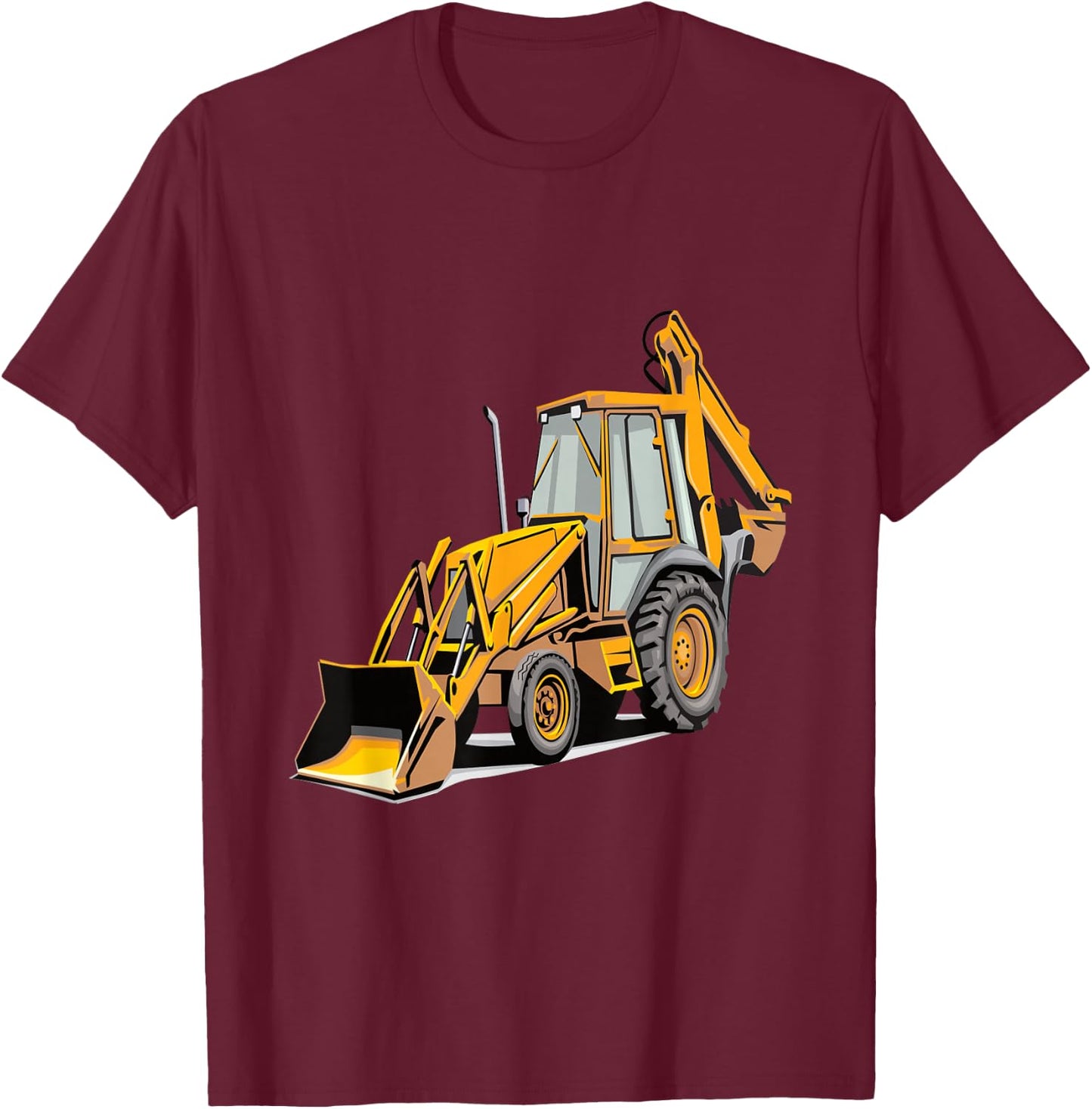 Backhoe Excavator Construction Vehicle Heavy Equipment T-Shirt - T-Shirt | Maroon