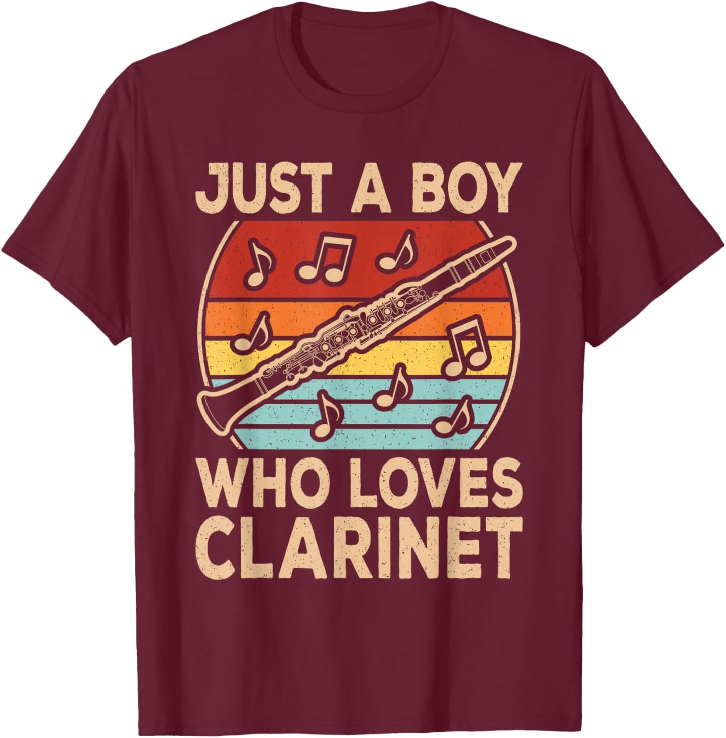 Just A Boy Who Loves Clarinet Funny Clarinetist Boys Kids T-Shirt - T-Shirt | Maroon