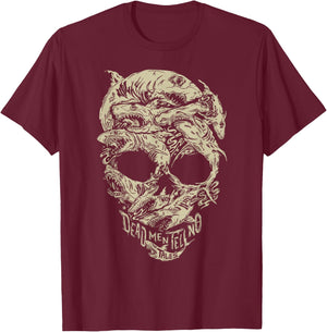 Disney Pirates Shark Skull T-Shirt - T-Shirt | Maroon