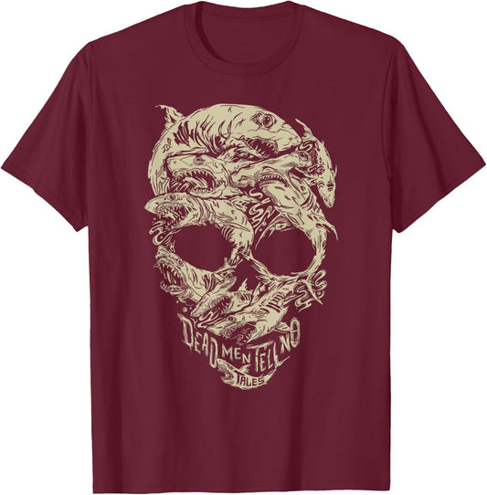 Disney Pirates Shark Skull T-Shirt - T-Shirt | Maroon