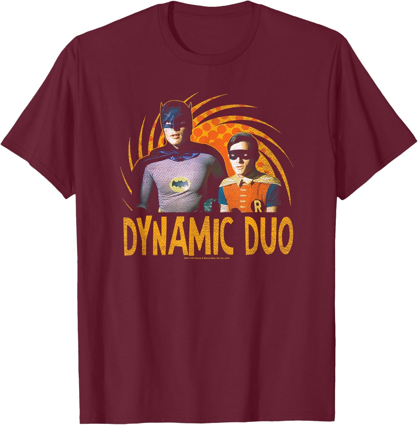 Batman Classic TV Series Dynamic Duo T-Shirt - T-Shirt | Maroon