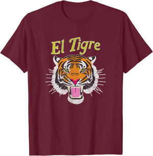 El Tigre Vintage Snarling Tiger Retro Men Women T-Shirt - T-Shirt | Maroon