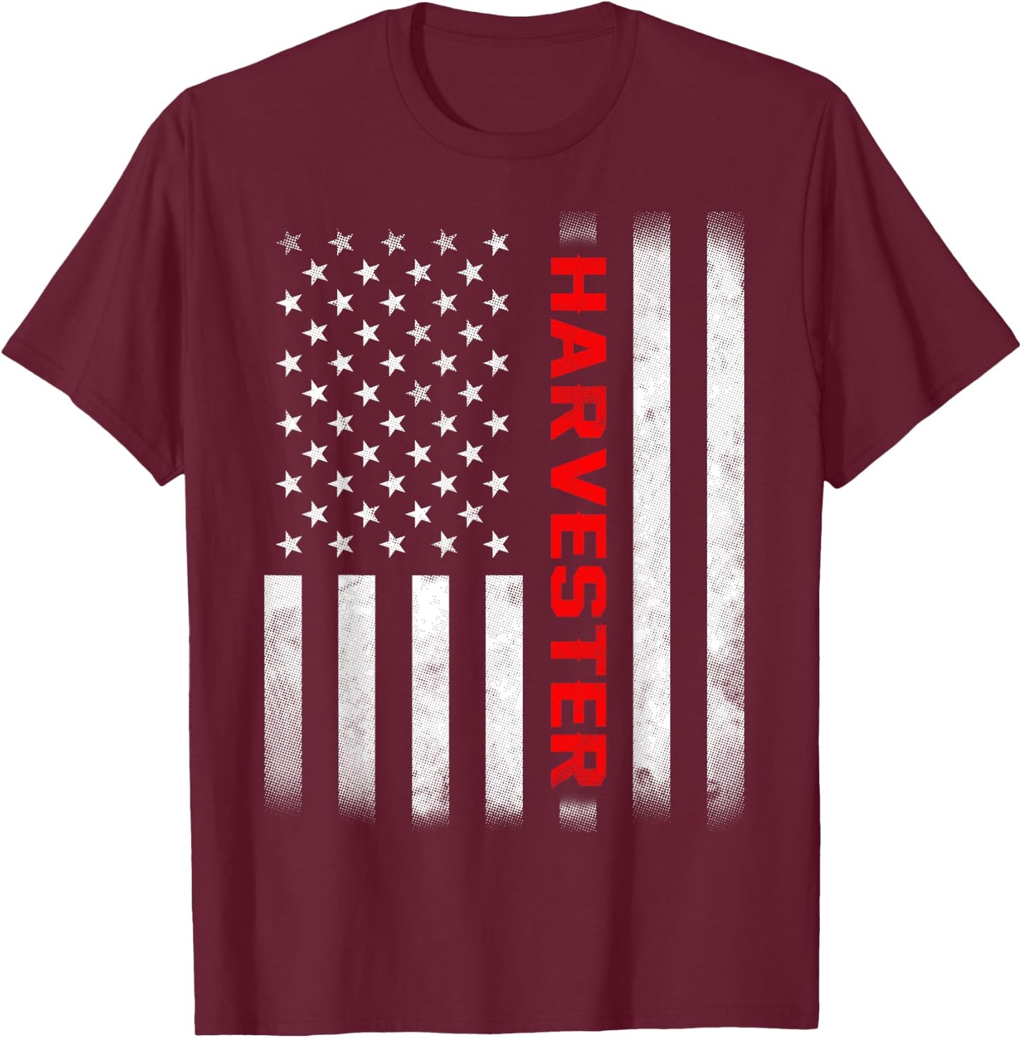 Harvester Shirt US Flag T-Shirt - T-Shirt | Maroon