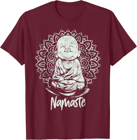 BUDDHA YOGA YOGA namaste Gift & women T-Shirt - T-Shirt | Maroon
