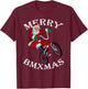Merry BMXmas Christmas BMX Santa Gifts Funny T-Shirt - T-Shirt | Maroon