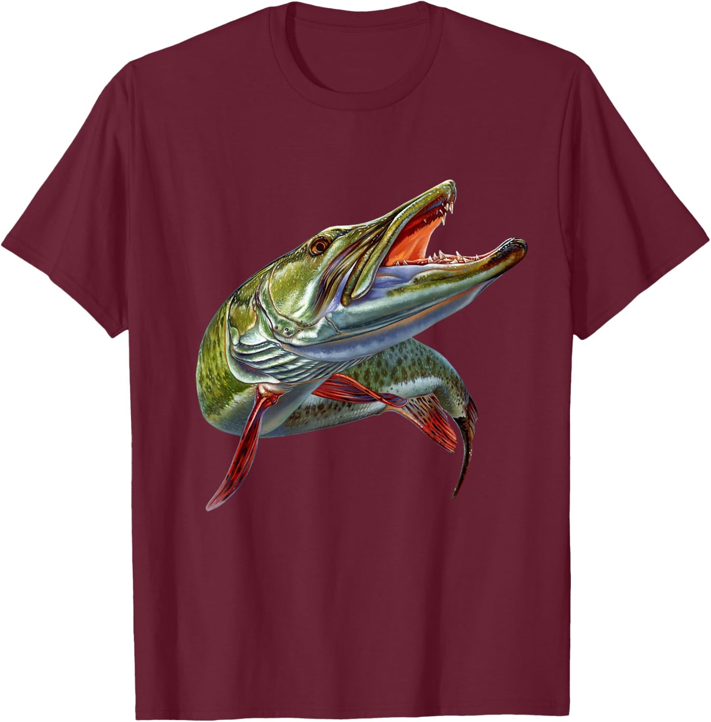 Muskie Hunter Musky Fisherman Lure Fly Fishing Novelty Gifts T-Shirt - T-Shirt | Maroon