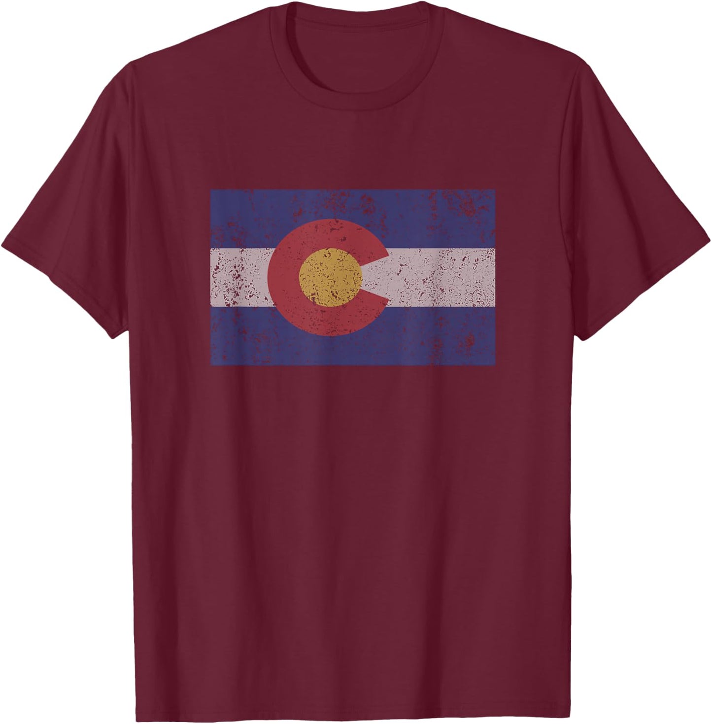 Colorado State Flag Denver Rocky Mountain Coloradan T-Shirt - T-Shirt | Maroon