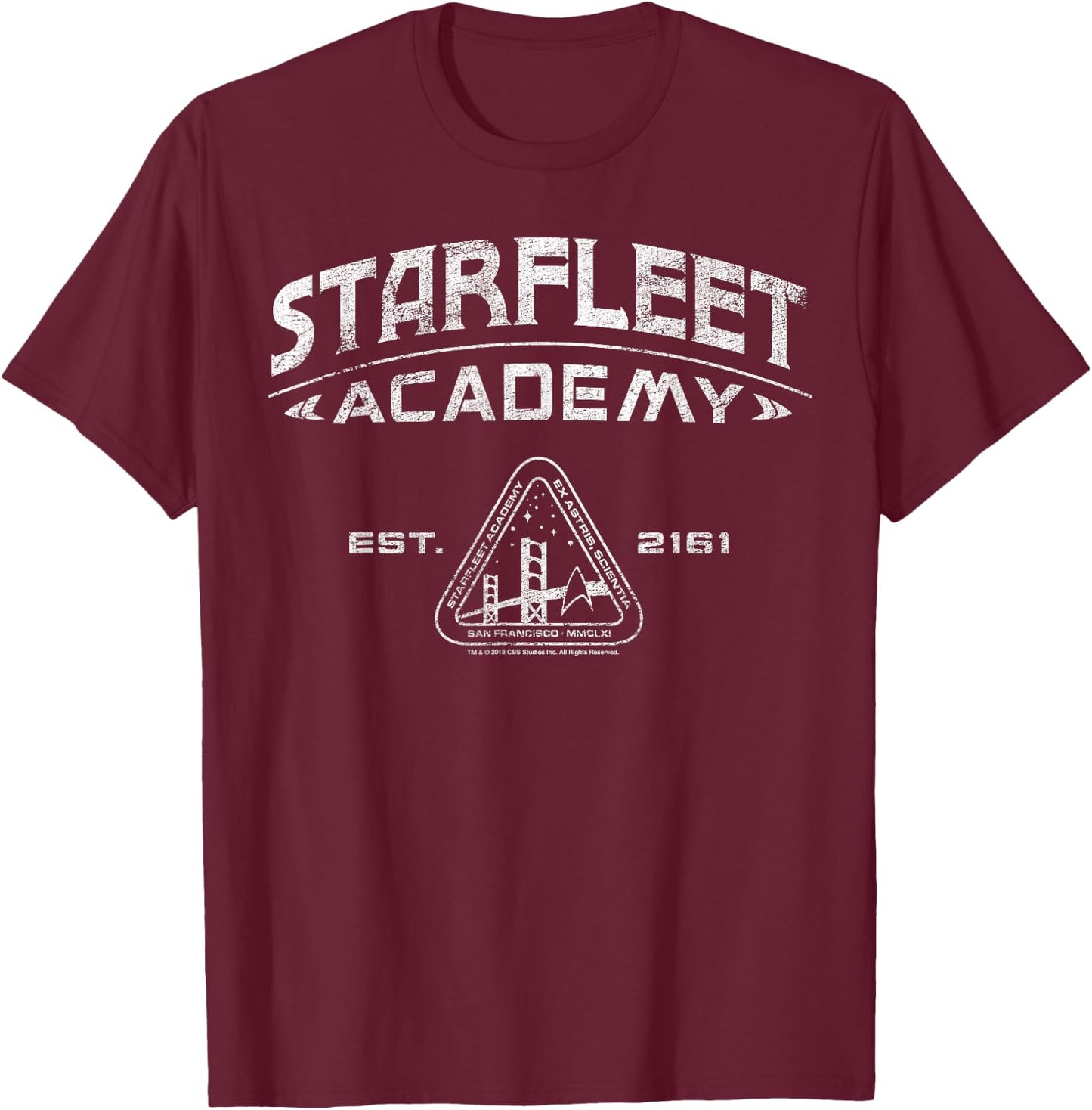 Star Trek Starfleet Academy 2161 Vintage Collegiate T-Shirt - T-Shirt | Maroon