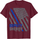 Deputy Sheriff Police Thin Blue Line Cop T-Shirt - T-Shirt | Maroon
