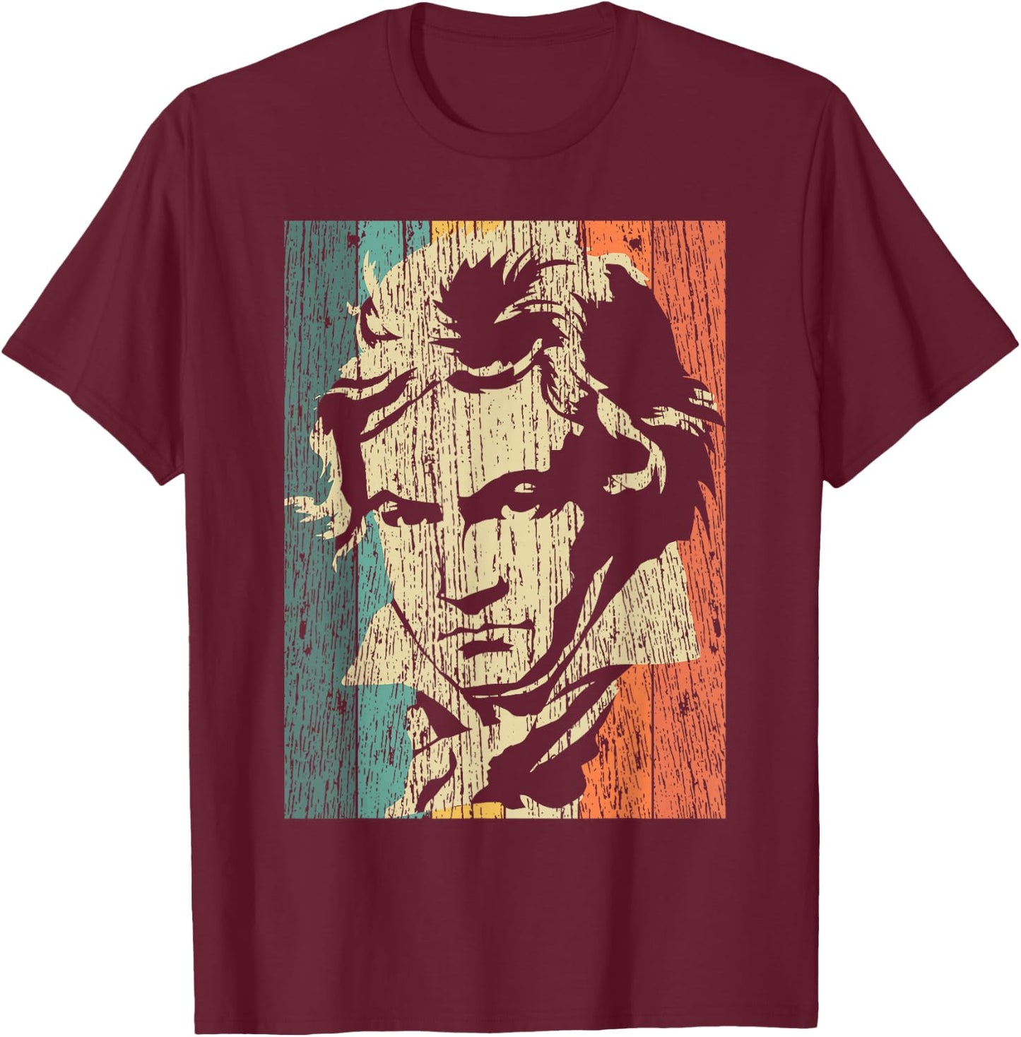 Beethoven T Shirt Ludwig Van Vintage Music Composer Gift T-Shirt - T-Shirt | Maroon