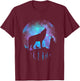 Wolf Galaxy Moon T-Shirt - T-Shirt | Maroon