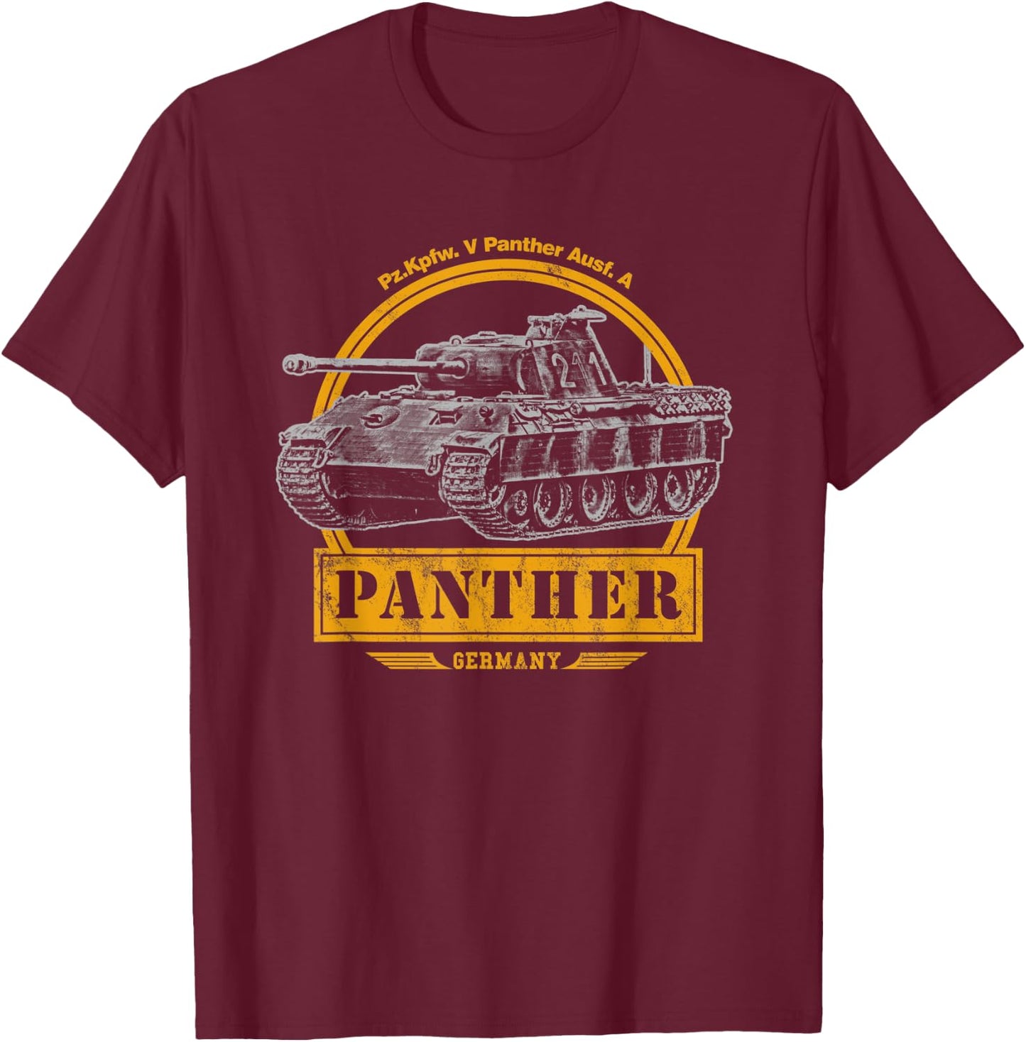 Panther Tank - Panzer V Panther T-Shirt - T-Shirt | Maroon