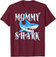 Mommy Shark Shirt, Funny Mom Matching Gift T-Shirt - T-Shirt | Maroon