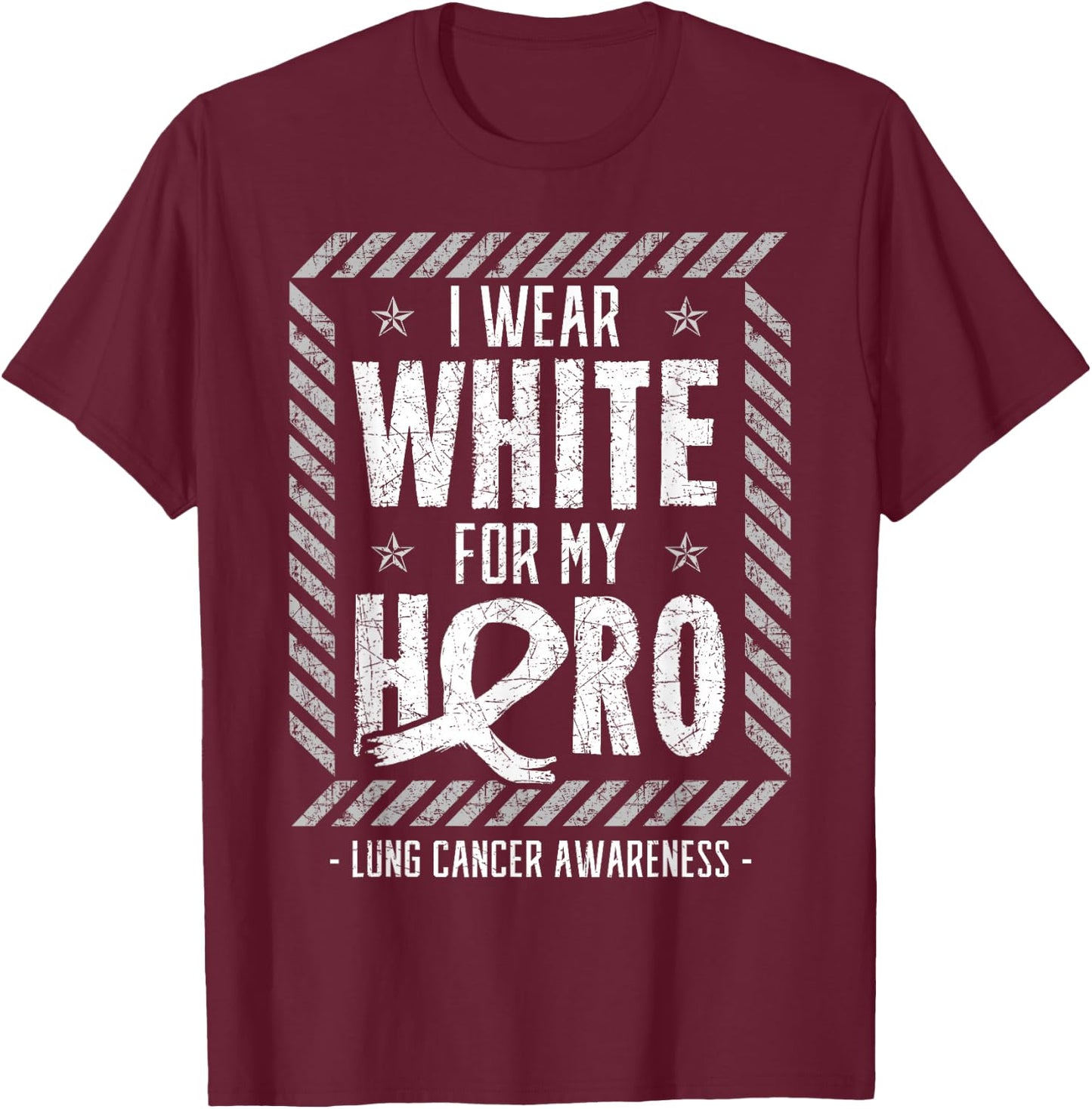 Lung Cancer Shirt Carcinoma Malignant Tumor Hero Chemo Gift T-Shirt - T-Shirt | Maroon