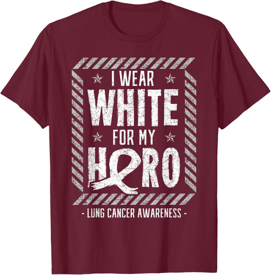 Lung Cancer Shirt Carcinoma Malignant Tumor Hero Chemo Gift T-Shirt - T-Shirt | Maroon