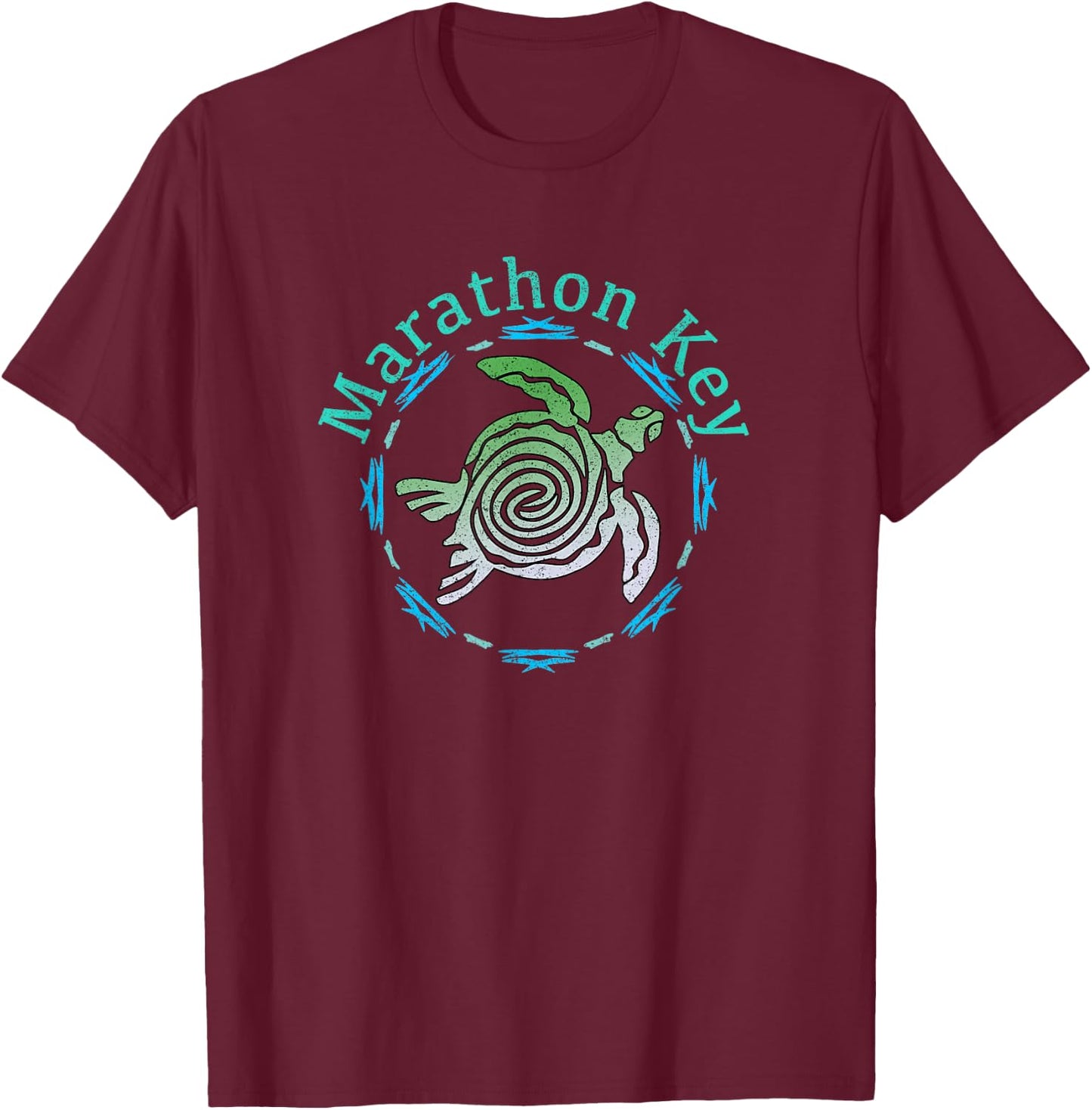 Marathon Key Florida / Vintage Tribal Turtle Gift T-Shirt - T-Shirt | Maroon