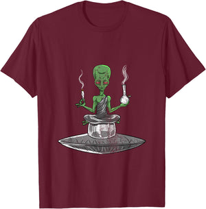 Alien Bong Smoking Weed Funny Stoner ET Cannabis 420 Gift T-Shirt - T-Shirt | Maroon