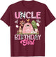 Uncle Of The Birthday Girl Farm Cow Pink 1St Birthday T-Shirt - T-Shirt | Maroon