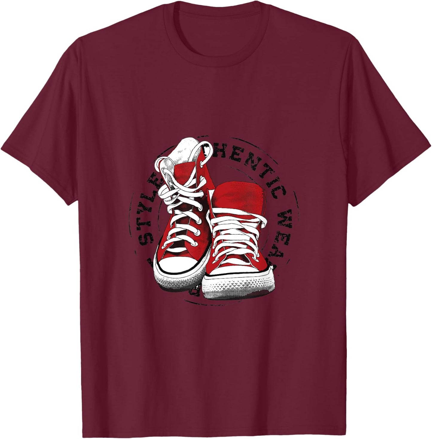 Sneakers illustration T-Shirt - T-Shirt | Maroon