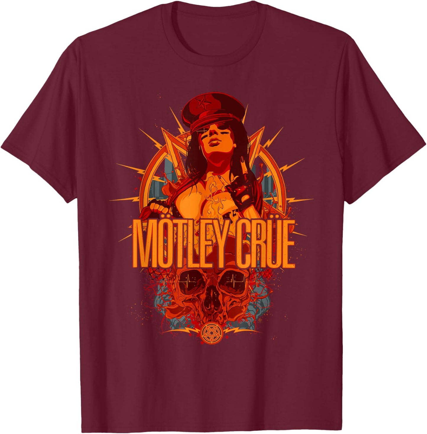 Mötley Crüe MC Girl T-Shirt - T-Shirt | Maroon