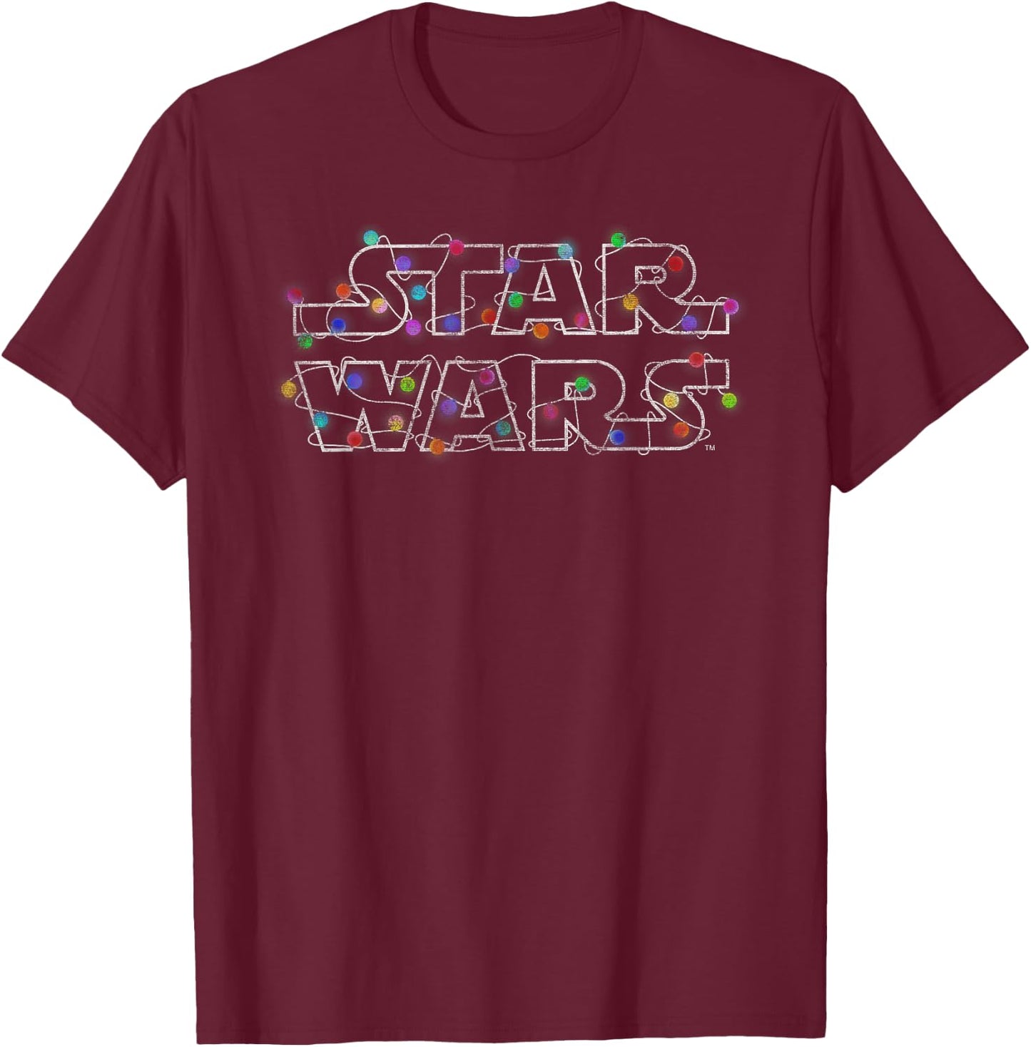 Star Wars Christmas Lights Logo T-Shirt - T-Shirt | Maroon