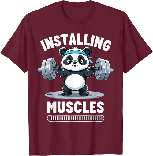 Installing Muscles Please Wait Panda Gym Barbell Fun Athlete