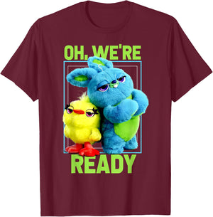 Pixar Toy Story 4 Ducky & Bunny Oh, We're Ready T-Shirt - T-Shirt | Maroon