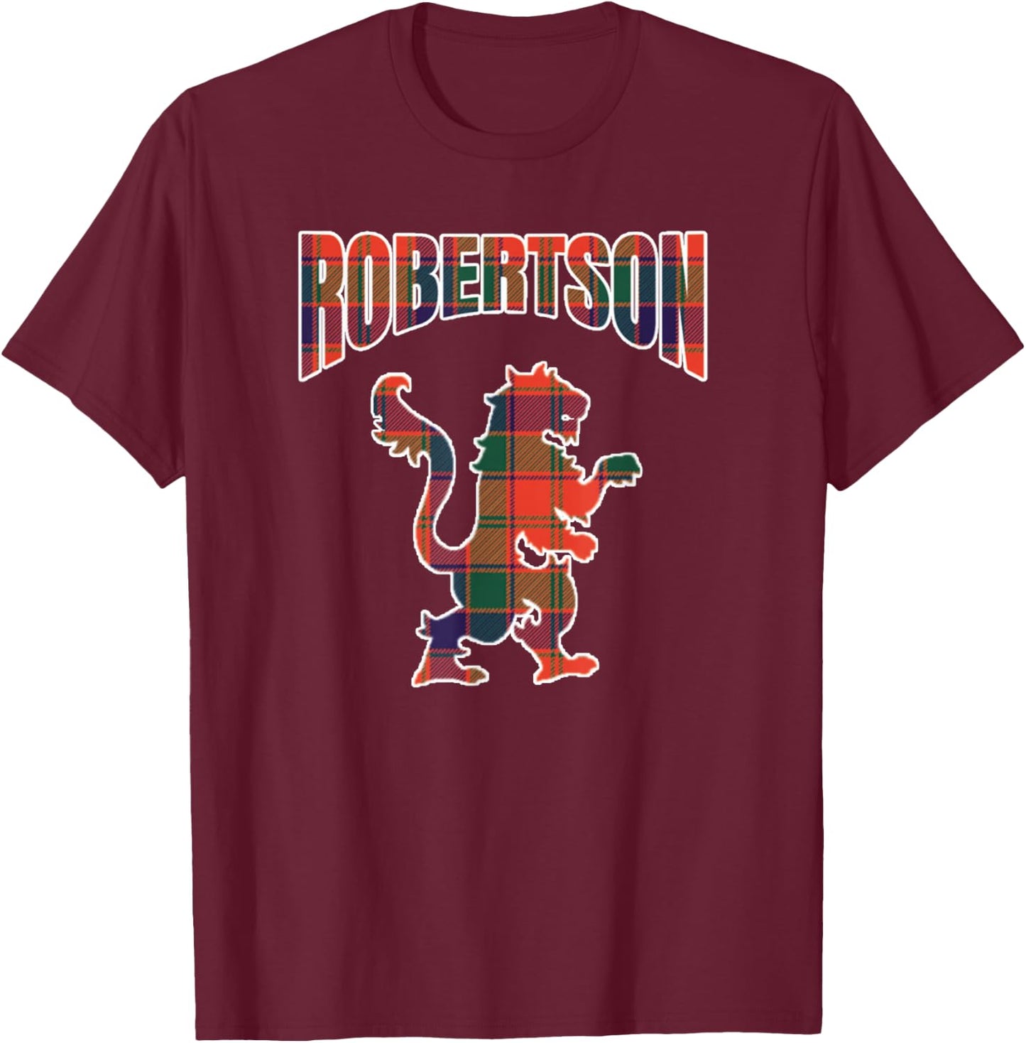 Robertson Clan Kilt Tartan Lion Namesake Scottish T-Shirt - T-Shirt | Maroon