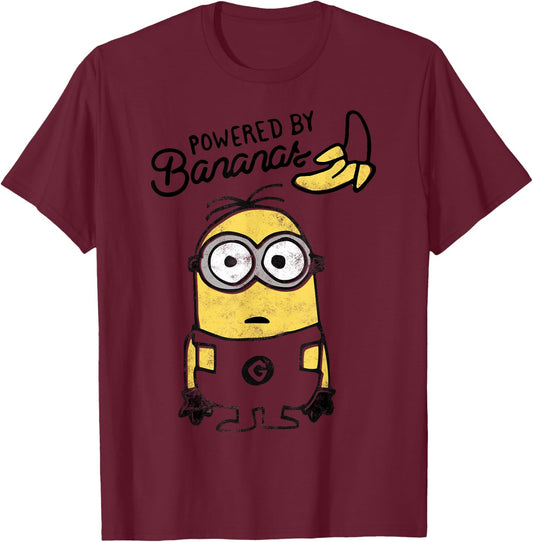Despicable Me Minions Powered by Bananas Graphic T-Shirt - T-Shirt | Maroon