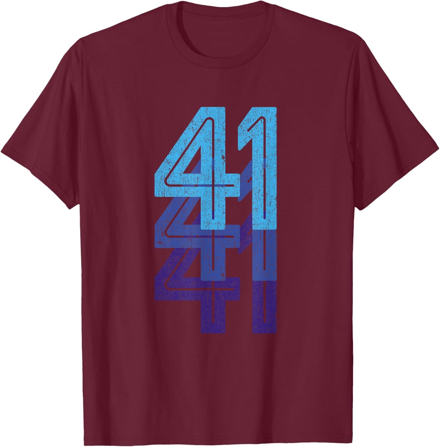 41 T Shirt 41st Birthday Gift Sports Team Year Age T-Shirt - T-Shirt | Maroon