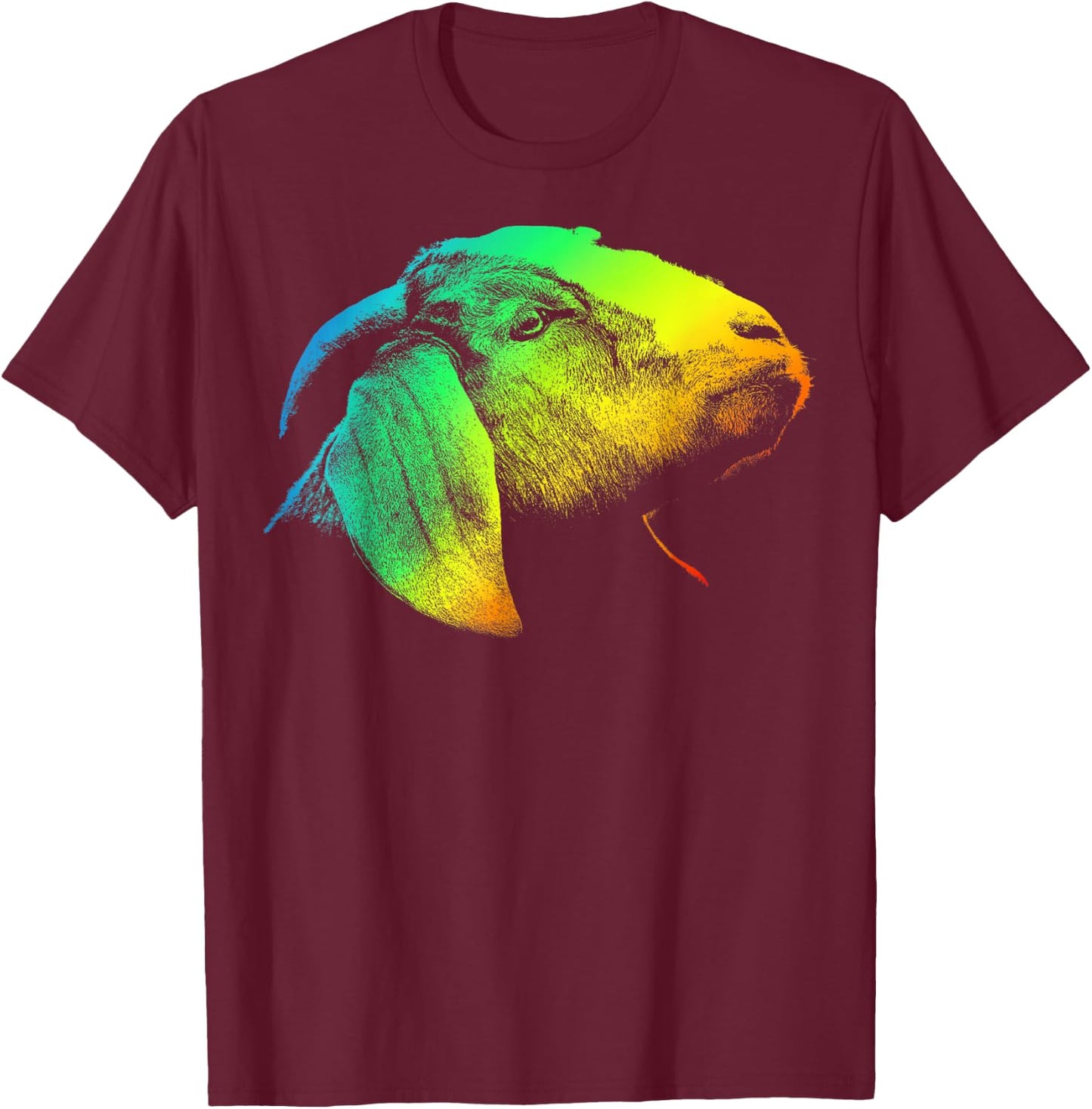 BOER GOAT Colorful Rainbow Retro T-Shirt - T-Shirt | Maroon
