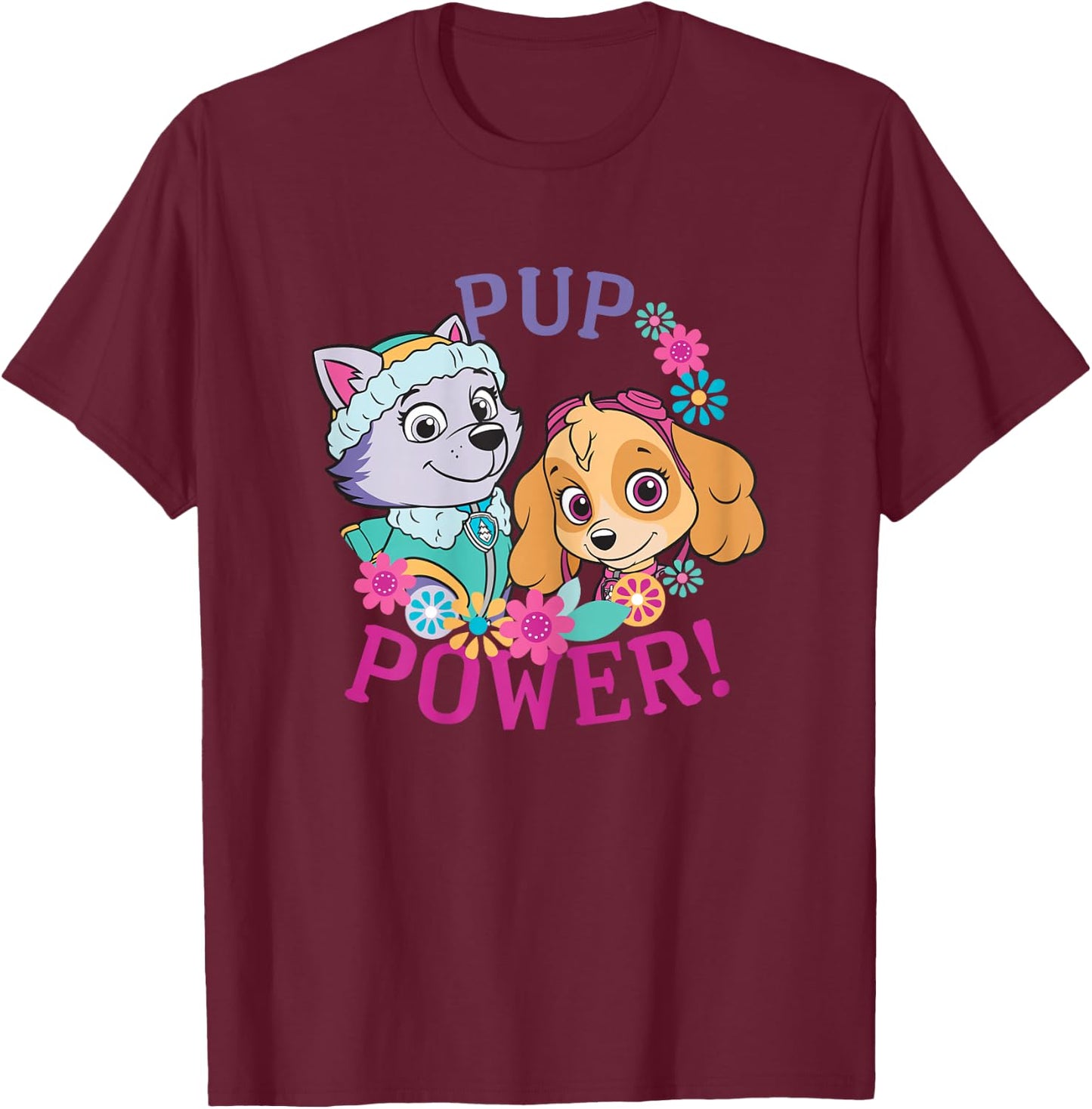 PAW Patrol "PUP POWER GIRL" Group T-Shirt - T-Shirt | Maroon