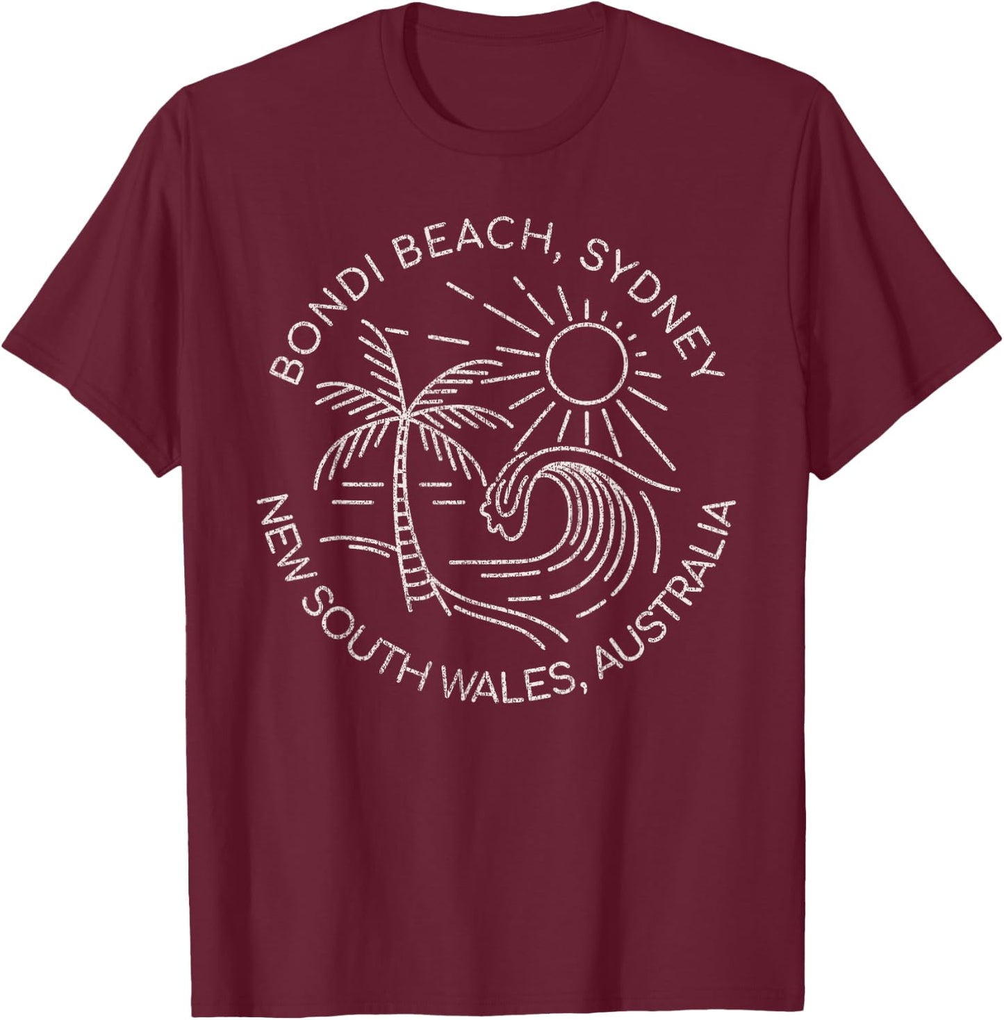 Bondi Beach Sydney New South Wales Australia T-Shirt - T-Shirt | Maroon