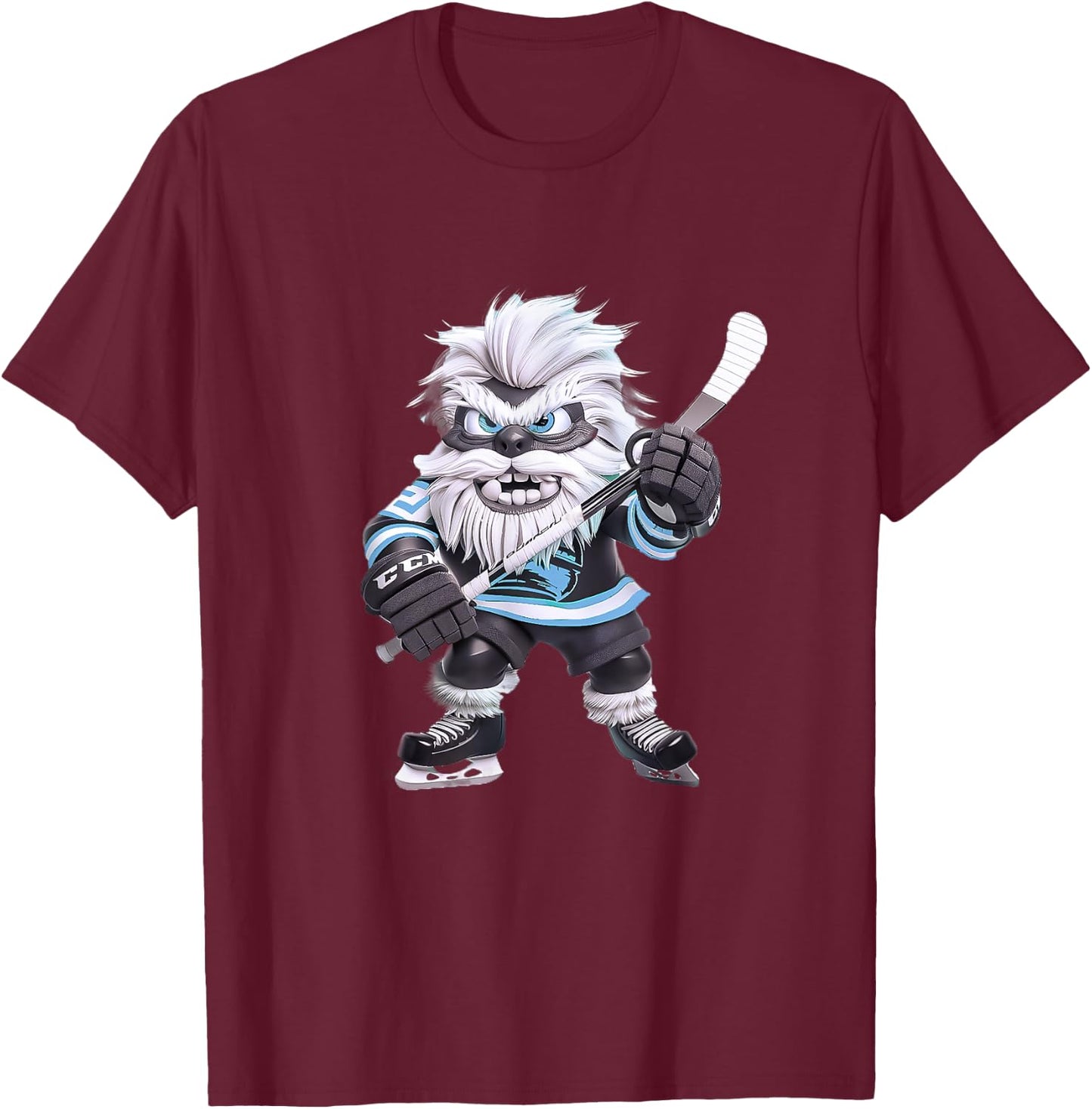 Eddy's Canyon Hockey Utah Hockey , -Adults, Black, Small, Short Sleeve, Modern Casual, Cartoon, Birthday T-Shirt - T-Shirt | Maroon