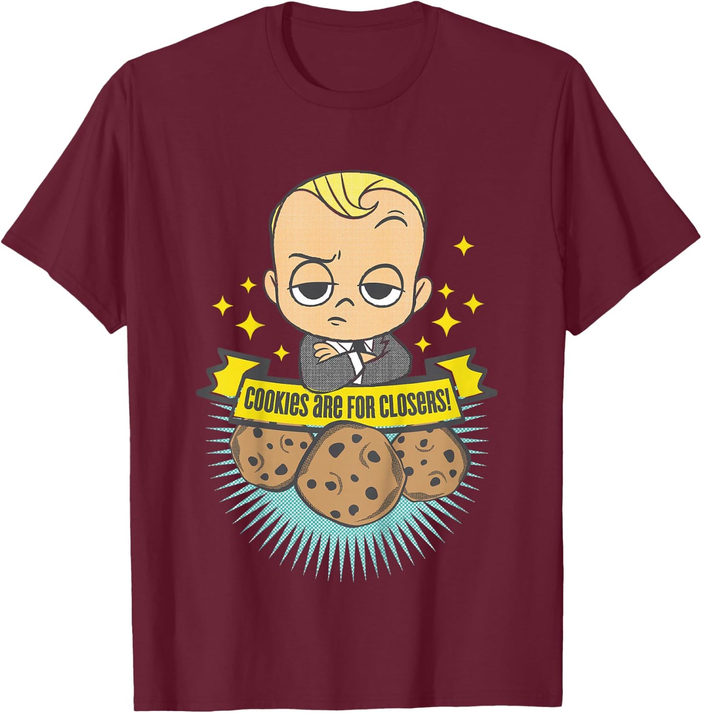 Kids DreamWorks The Boss Baby Cookies are for Closers T-Shirt - T-Shirt | Maroon