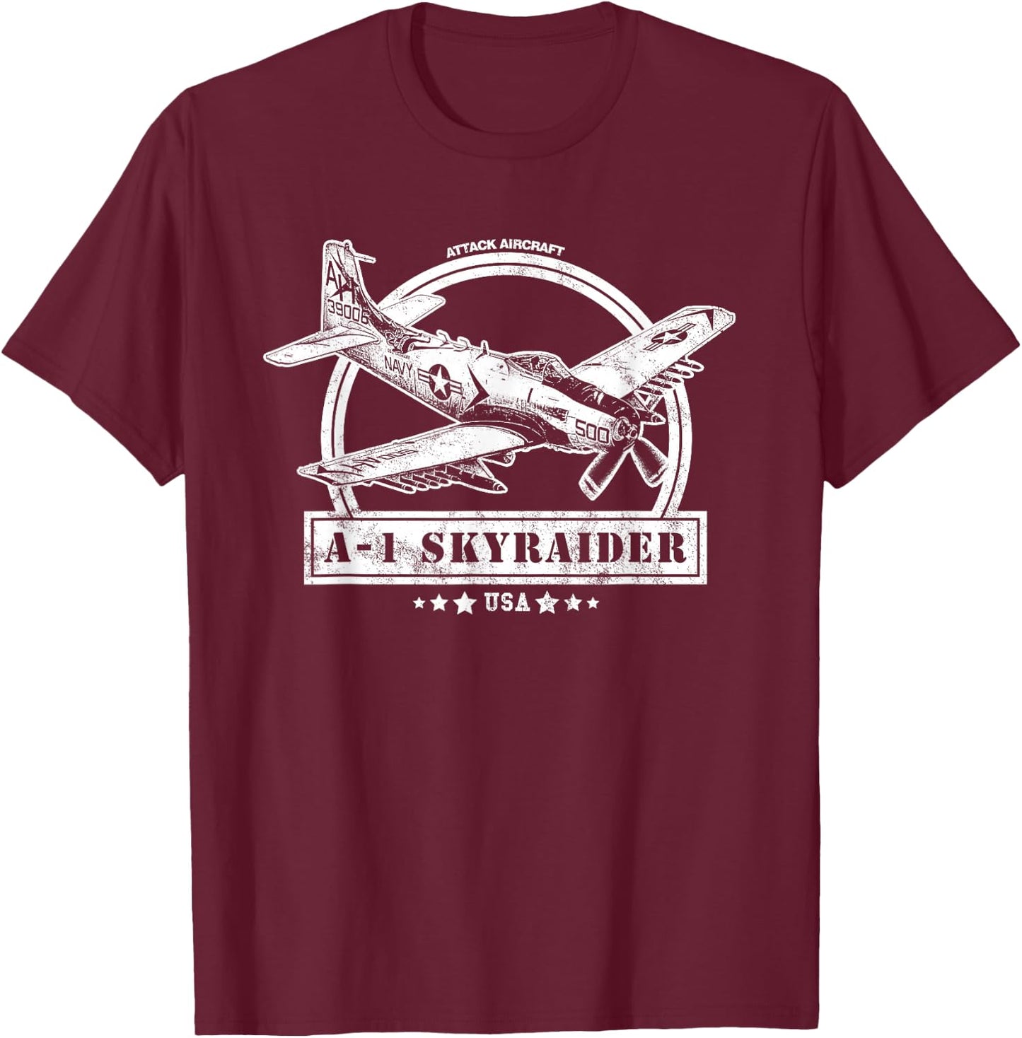 A-1 Skyraider Aircraft T-Shirt - T-Shirt | Maroon