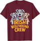 Irish Wolfhound Crew Cartoon Sighthound Puppy Pet Dog Breed T-Shirt - T-Shirt | Maroon