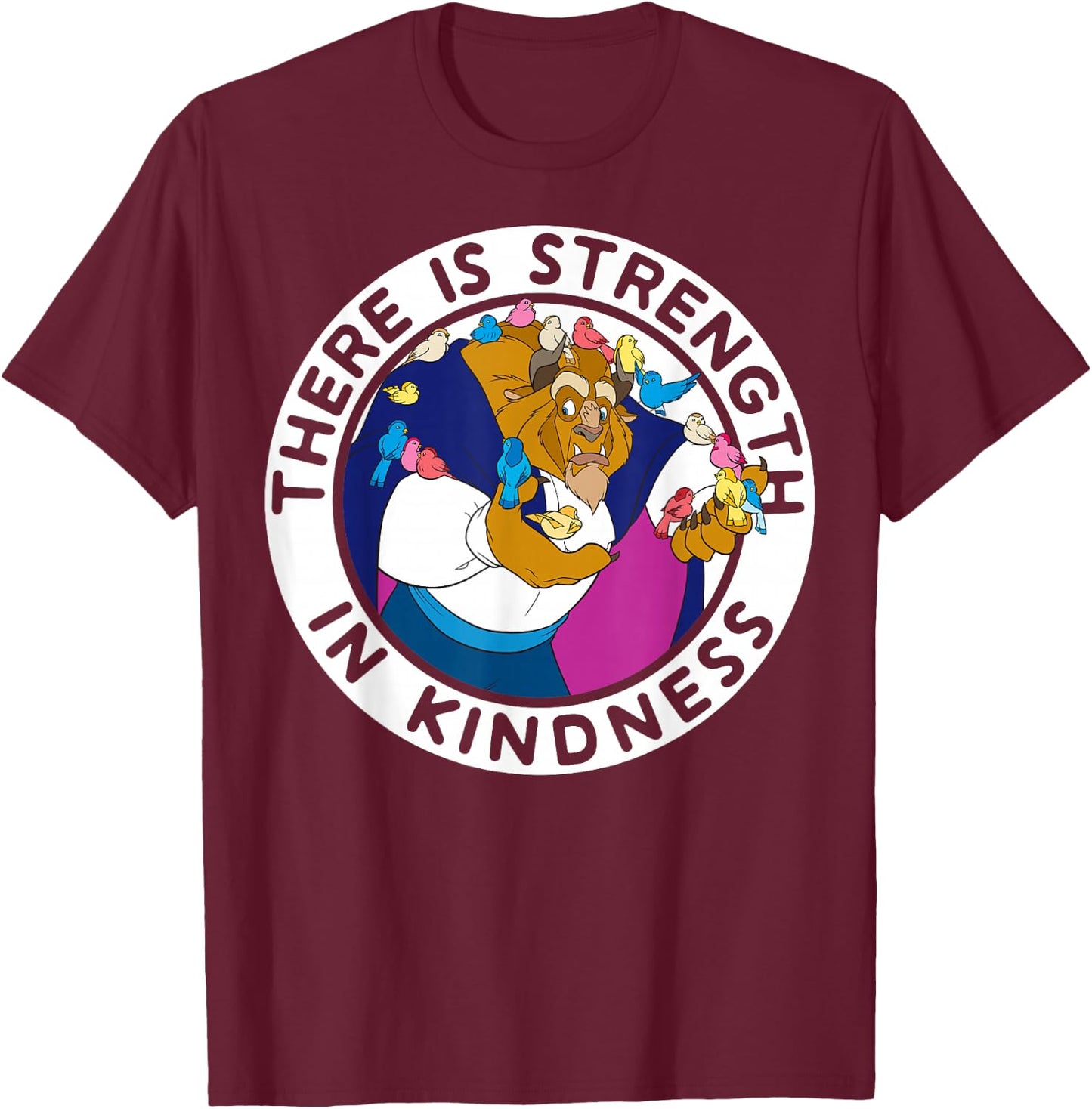 Disney Beauty And The Beast Strength In Kindness T-Shirt - T-Shirt | Maroon